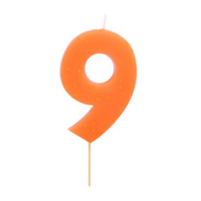 Vela 9 Laranja Flúor